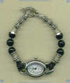 Black onyx and Bali sterling silver Watch - Click for a larger picture