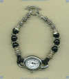 Black onyx and Bali sterling silver Watch - Click for a larger picture