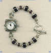 Stainless Steel, Sterling Silver and Amethyst Watch - Click for a larger picture