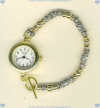 Two-tone Sterling Silver and Gold Fill 
Beaded Bracelet Watch - Click for a larger picture