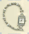 Sterling silver and stainless steel watch with mixed sterling silver beads. - Click for a larger picture