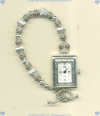 Sterling silver and stainless steel watch with sterling silver beads. - Click for a larger picture