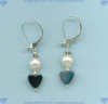 Sterling silver, Freshwater pearl and Hematite Earrings - Click for a larger picture