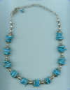 Turquoise and Bali sterling silver Necklace - Click for a larger picture