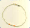 Coral, Freshwater Pearl, and Gold Fill Anklet. - Click for a larger picture