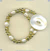 Freshwater pearl, mother of pearl and gold fill bracelet. - Click for a larger picture