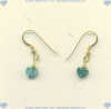 Hand made 14k/Gold fill French hook earrings with turquoise heart shaped gemstones. - Click for a larger picture