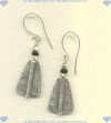 Black onyx and Hill Tribe silver (95%) French hook earrings. - Click for a larger picture