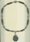 Snowflake Obsidian Pendant and Bead Gemstones and Sterling Silver Necklace. - Click for a larger picture