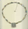 Abalone, moonstone and hand made Thai Hill Tribe silver (95 - 97%) necklace. - Click for a larger picture