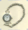 Watch with stainless steel watch head and hand made sterling silver beads. - Click for a larger picture